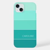 Custom Zomer Blauw Aqua Ocean Turquoise Stripes iPhone Hoesje (Achterkant)