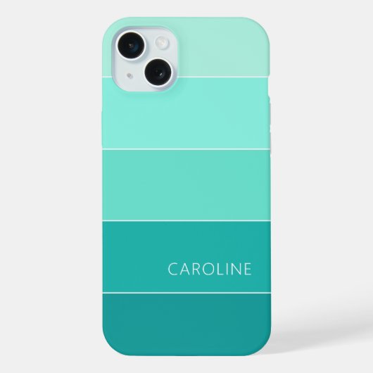 Custom Zomer Blauw Aqua Ocean Turquoise Stripes iPhone Hoesje (Achterkant)