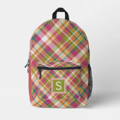 Custom Zomer Sinaasappel Roze Blauwgroen Groen Pla Bedrukte Rugzak (Voorkant)