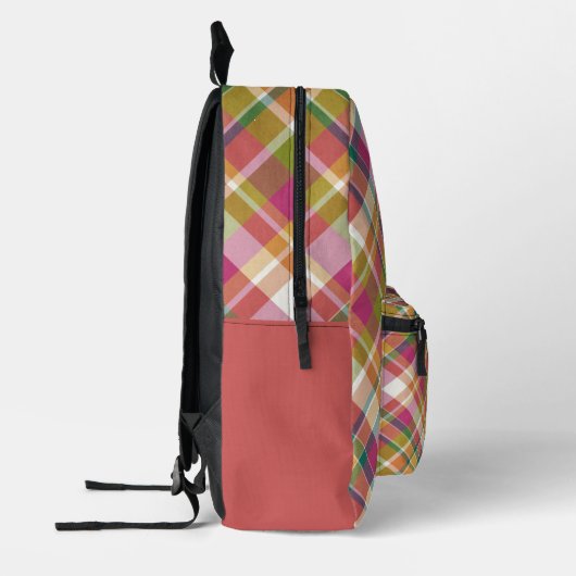 Custom Zomer Sinaasappel Roze Blauwgroen Groen Pla Bedrukte Rugzak (Links)