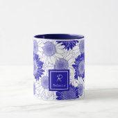 Custom Zonnebloem Blauw Mok (Midden)