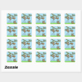 Custom Zoo Animals Monkey Rond Stickers (Vel)
