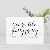 Custom zul je mijn bruidsmeisje grappige bruiloft kaart (Staand voorkant)