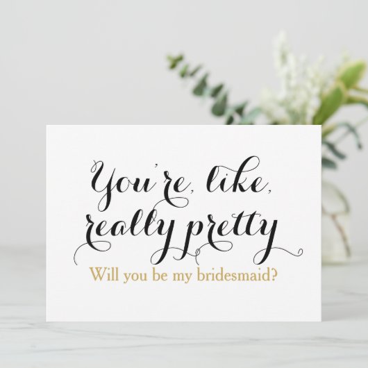Custom zul je mijn bruidsmeisje grappige bruiloft kaart (Staand voorkant)