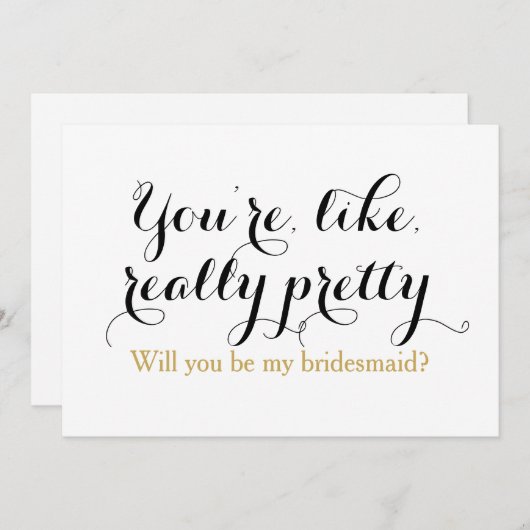 Custom zul je mijn bruidsmeisje grappige bruiloft kaart (Voorkant / Achterkant)