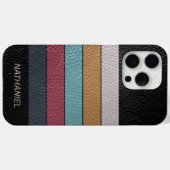 Custom Zwart Aqua Donkerblauw Roze Gele Strepen Case-Mate iPhone Case (Achterkant (horizontaal))