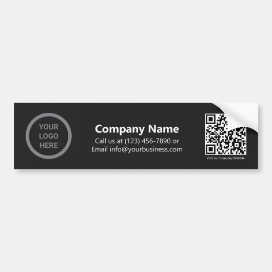 Custom Zwart Bedrijf Logo Promotionele QR Code Bumpersticker (Voorkant)