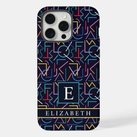 Custom Zwart Blauwgroen Blauw Geel Rood Abstract P iPhone Hoesje (Achterkant)