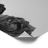 Custom Zwart Bloemen Bruiloft Jubileum Poster (Hoek)