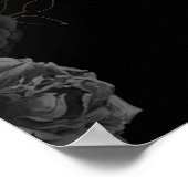 Custom Zwart Bloemen Bruiloft Jubileum Poster (Hoek)