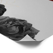 Custom Zwart Bloemen Bruiloft Jubileum Poster (Hoek)