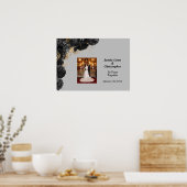 Custom Zwart Bloemen Bruiloft Jubileum Poster (Keuken)