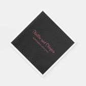 Custom Zwart Eenvoudige bruiloft servetten (Hoek)