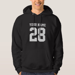 Custom zwart football jersey nummer hoodie voor ma
