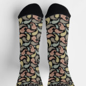 Custom Zwart Geel Blauw Roze Paisley Patroon Sokken (Top)