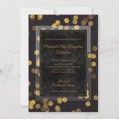 *CUSTOM_Zwart Goud Confetti Feestviering Save The Date (Voorkant)