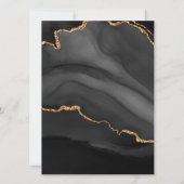 Custom Zwart Goud Folie Agaat Bruiloft Uitnodiging (Achterkant)