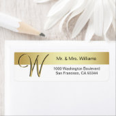 Custom Zwart Goud Folie Wit Monogram Letter Etiket (Insitu)