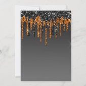 Custom Zwart & Goud Glitter Drip Happy Birthday Kaart (Achterkant)