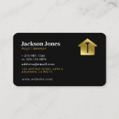 Custom Zwart + Goud Home Bouw Hamer Nail Visitekaartje (Achterkant)