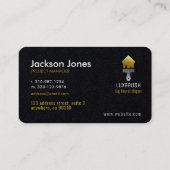 Custom Zwart + Goud Huis Schilderen Penseel Visitekaartje (Achterkant)