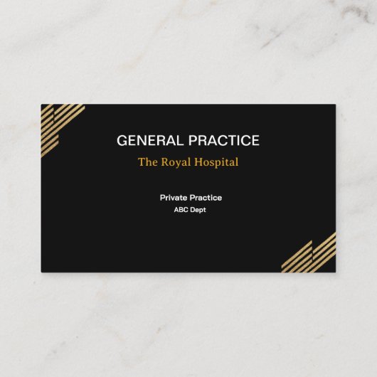 Custom Zwart Goud Modern Minimalist Professional Visitekaartje (Achterkant)