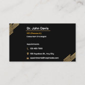 Custom Zwart Goud Modern Minimalist Professional Visitekaartje (Voorkant)