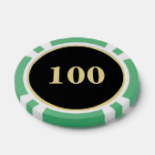 Custom Zwart Goud Monogram 100 Toernooi Spel Poker Chips (Enkel)