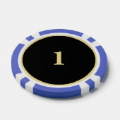 Custom Zwart Goud Monogram 1 Home Toernooi Game Poker Chips (Enkel)