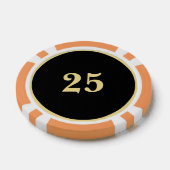 Custom Zwart Goud Monogram 25 Home Toernooi Game Poker Chips (Enkel)