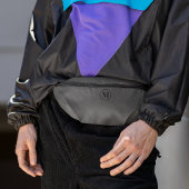 Custom Zwart Grijs Monogram Clean Mode Reizen Heuptasje