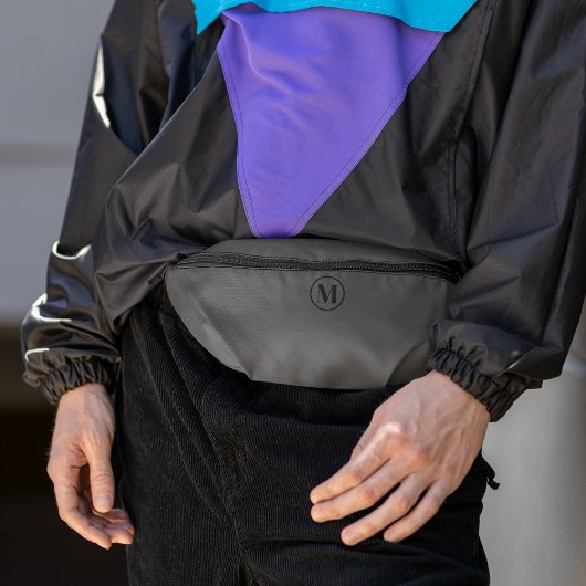 Custom Zwart Grijs Monogram Clean Mode Reizen Heuptasje