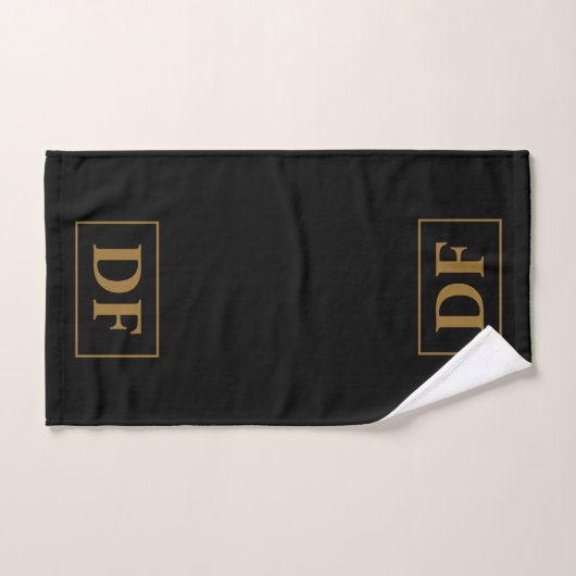 Custom zwart met gouden Initialen Bad Handdoek (Handdoek)