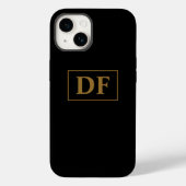 Custom zwart met gouden Initialen Case-Mate iPhone Case (Achterkant)