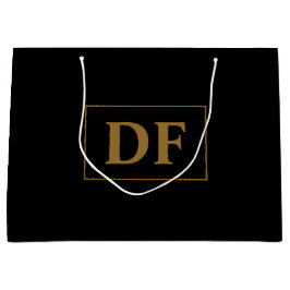 Custom zwart met gouden Initialen grote geschenkza Groot Cadeauzakje