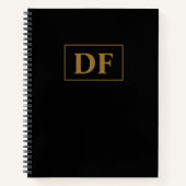 Custom zwart met gouden Initialen Notitieboek (Voorkant)