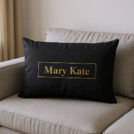 Custom zwart met gouden naam lumbale kussen
