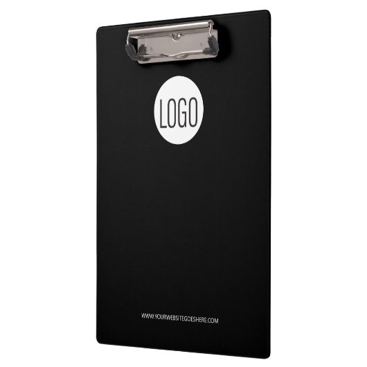 Custom Zwart met witte logo minimale business Klembord (Links)