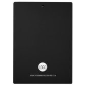 Custom Zwart met witte logo minimale business Klembord (Achterkant)