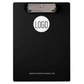 Custom Zwart met witte logo minimale business Klembord (Voorkant)