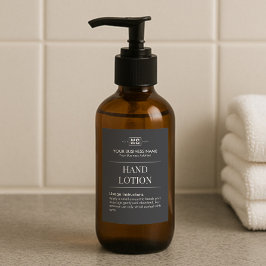 Custom Zwart Monogram Gastenkamer Hand Lotion Labe Voedselcontainer Etiket
