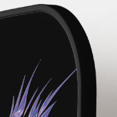 Custom Zwart & Paarse met Tribal Design & Naam Pickleball Paddle (Links Detail)