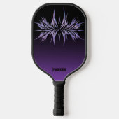 Custom Zwart & Paarse met Tribal Design & Naam Pickleball Paddle (Achterkant)
