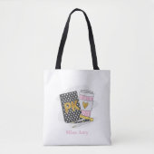 Custom Zwart Pre Kleuterschool Leraar School Tote Bag (Voorkant)