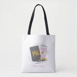 Custom Zwart Pre Kleuterschool Leraar School Tote Bag