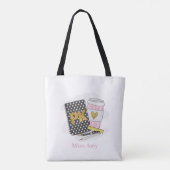 Custom Zwart Pre Kleuterschool Leraar School Tote Bag (Achterkant)