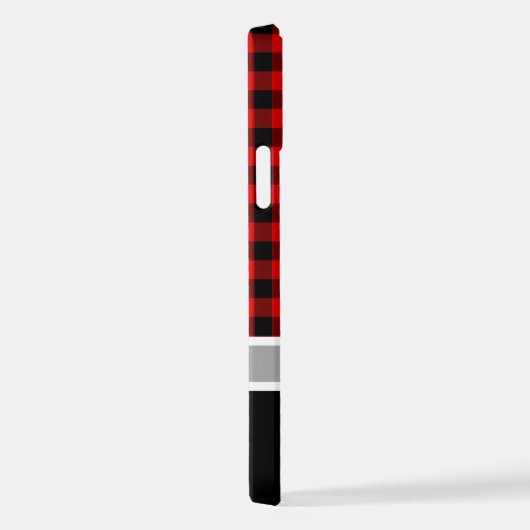 Custom Zwart Rood Buffel Lumberjack Plaid Patroon iPhone Hoesje (Rechterkant)
