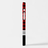 Custom Zwart Rood Buffel Lumberjack Plaid Patroon iPhone Hoesje (Linkerkant)