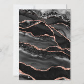 Custom Zwart Roos Gouden Folie Agaat Bruiloft Kaart (Achterkant)