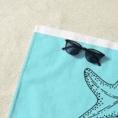 Custom Zwart Tan Sand Chic Beach huis Zeester Strandlaken (In situ)